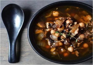 Chorizo Soup with Shiitake Mushrooms & Chickpeas (serves 4)